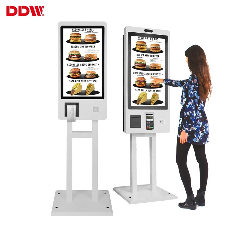 27 inch Restaurant fast food order all in one software system design self service machine payment self ordering kiosk